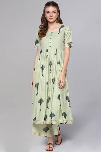 Printed Flared Kurta Set