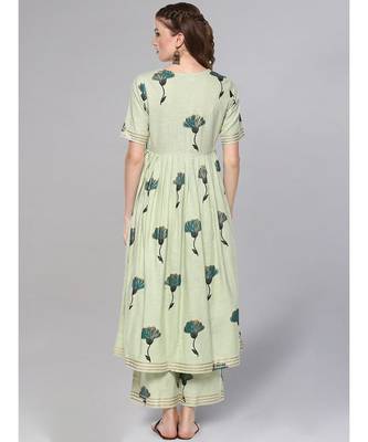 Printed Flared Kurta Set 3