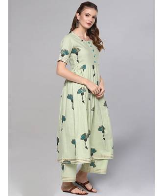 Printed Flared Kurta Set 5