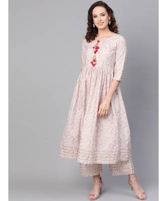 Printed Flared Kurta Set 1