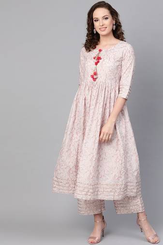 Printed Flared Kurta Set