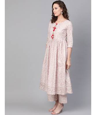 Printed Flared Kurta Set 3
