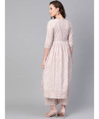 Printed Flared Kurta Set 4