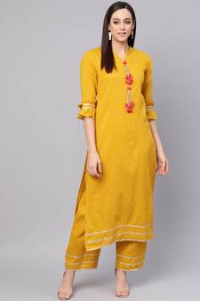 Solid Kurta With Palazzo Pants