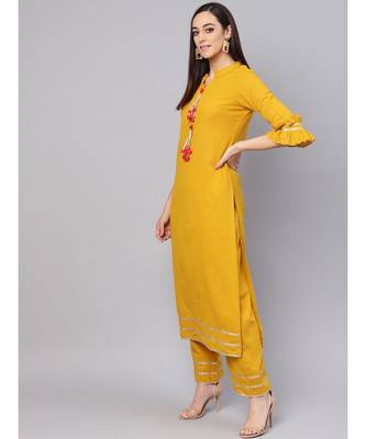 Solid Kurta With Pant set 4
