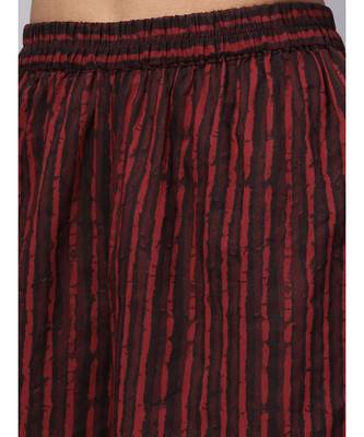 Maroon Printed Cotton Kurta Set 3