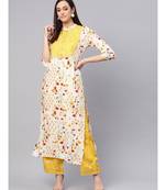 Printed Kurta With Solid Palazzo Pants