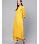 Lemon Yellow A-line Kurta With Palazzo Pants