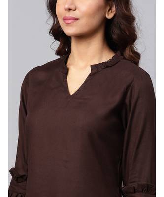 Maroon A-line Kurta With Palazzo Pants 2