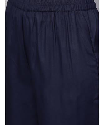 Blue A-line Kurta With Palazzo Pants 3