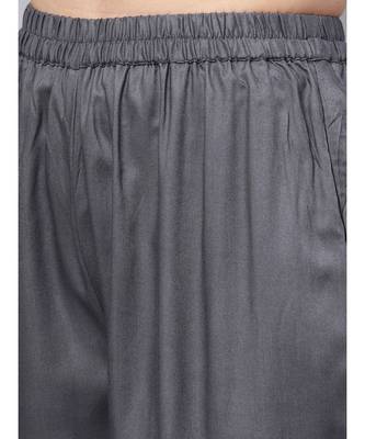 Grey A-line Kurta With Palazzo Pants 3