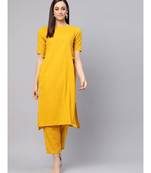 Mustard Color Straight Kurta With Pants