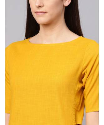 Mustard Color Straight Kurta With Pants 2