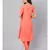 Peach Straight Kurta With Pants