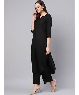 Black Kurta With Palazzo Pants 4