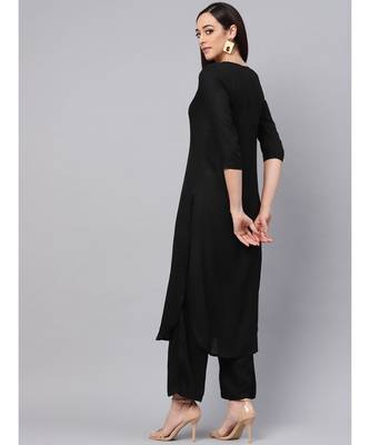 Black Kurta With Palazzo Pants 5