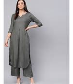 Grey Kurta With Palazzo Pants