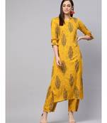 Printed A-line Kurta With Palazzo Pants