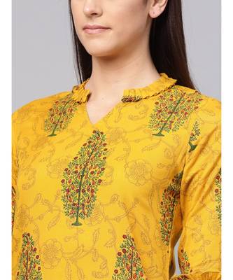 Printed A-line Kurta With Palazzo Pants 2