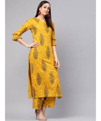 Printed A-line Kurta With Palazzo Pants 4