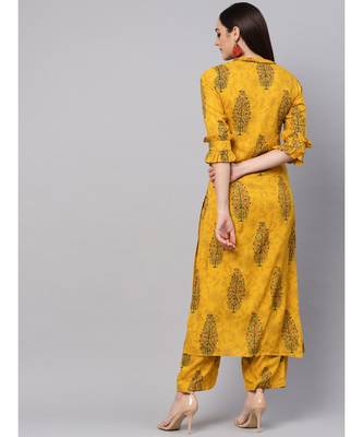 Printed A-line Kurta With Palazzo Pants 5