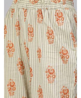 Rust Kurta With Printed Pants And Dupatta 3