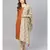 Rust Kurta With Printed Pants And Dupatta