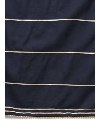 Salmon Kurta Set With Navy Blue Dupatta 4