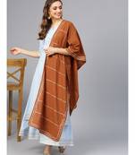 Sky Blue Kurta Set With Rust Dupatta
