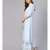 Sky Blue Kurta Set With Rust Dupatta
