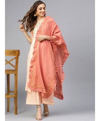 Almond Kurta Set With Salmon Dupatta 1