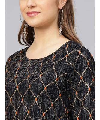 Black Printed Kurta With Palazzo Pants 2