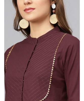 Raspberry Color Kurta With Pants 2