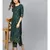 Dark Green Gold Print Kurta With Pants