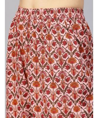 Pink Printed Kurta With Pants 3