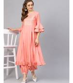 Peach Gota Work Kurta Set