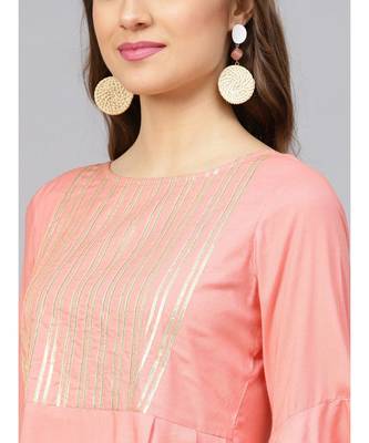 Peach Gota Work Kurta Set 2