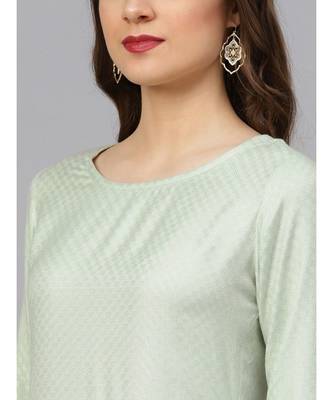 Sage Green Textured Kurta With Pants 2