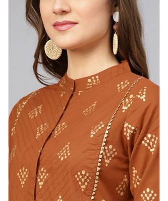 Gold Print Kurta With Pants 2