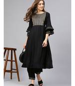 Black Gota Work Kurta Set