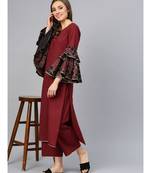 Maroon Kurta With Palazzo Pants