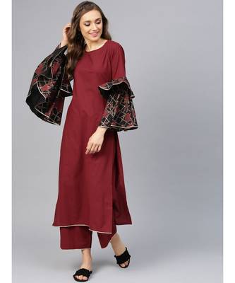 Maroon Kurta With Palazzo Pants 4