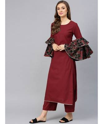 Maroon Kurta With Palazzo Pants 5