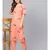 Peach Umbrella Print Kurta With Pants