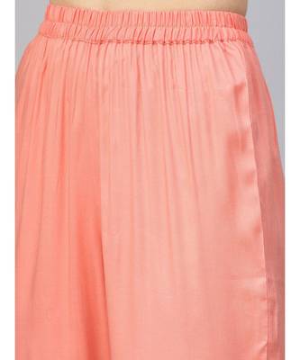 Peach Umbrella Print Kurta With Pants 3