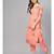 Peach Umbrella Print Kurta With Pants