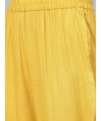 Printed Straight Kurta With Mustard Pants 3