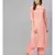 Peach Printed Kurta With Pants