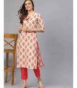 Gold Print Kurta With Solid Pants