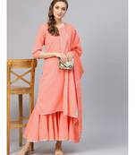 Peach Kurta With Gharara And Dupatta